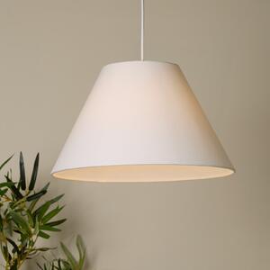 Searchlight Obesna svetilka Lyta, bela, Ø 38 cm, tekstil, E27, stožčasta oblika, zatemnjen, Bela, Dnevna soba / jedilnica, Tkanine / tekstil, Skandinavski