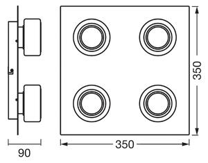 OSRAM LED stropna svetilka ORBIS FLAME, črna, 4-svetilna, CCT IP44, Črna, Kopalnica, Kovina, Sodobni