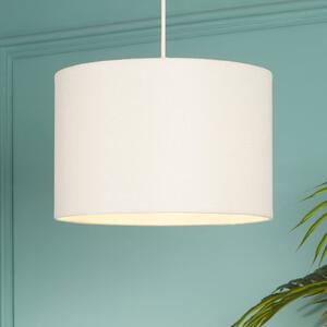 Searchlight Obesna svetilka Rayna, Ø 30 cm, bela, platno, E27, zatemnjen, Bež, Dnevna soba / jedilnica, Tkanine / tekstil, Skandinavski