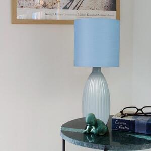 PR Home Namizna svetilka Uno, modra, višina 37 cm, tekstil/keramika, Modra, Dnevna soba / jedilnica, Keramika, Sodobni