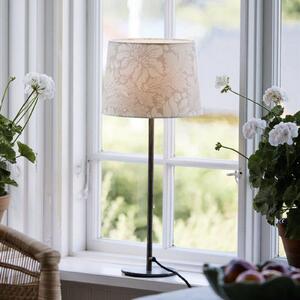 PR Home Namizna svetilka BASE ACANTHUS, bela/srebrna, 58 cm, Bela, Dnevna soba / jedilnica, Kovina