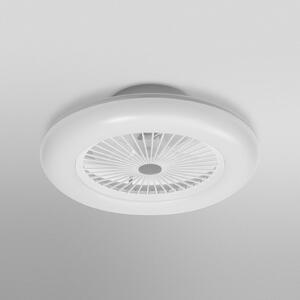 OSRAM SMART+ WiFi LED stropni ventilator ROUND bel tiho 55 cm, zatemnjen, Bela, Dnevna soba / jedilnica, Plastika, Sodobni