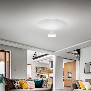Fabas Luce LED stropna svetilka Yuko, bela, kovina, višina 23 cm, z možnostjo zatemnitve, zatemnjen, Bela, Dnevna soba / jedilnica, Kovina, Sodobni