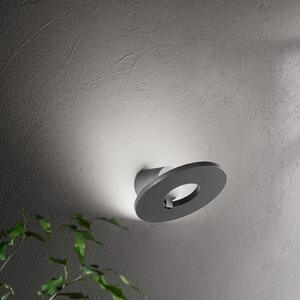Fabas Luce LED zunanja stenska svetilka Elite, temno siva, kovina, Ø 24 cm, IP54, Črna, Aluminij, Sodobni
