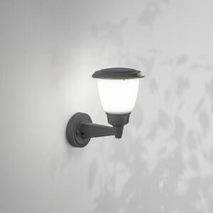 Fabas Luce Zunanja stenska svetilka Thiago, temno siva, kovina, 20 cm, E27, IP54, zatemnjen, Črna, Aluminij, Sodobni