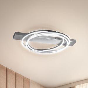 FISCHER & HONSEL LED stropna svetilka Kiku, dolžina 76 cm, aluminijasta, kovinska, zatemnjen, Kovinska, Dnevna soba / jedilnica, Kovina, Sodobni