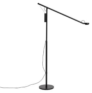 HAY LED-stoječa svetilka Fifty-Fifty, črna, višina 135 cm, z možnostjo, zatemnjen, Črna, Dnevna soba / jedilnica, Aluminij, Dizajn
