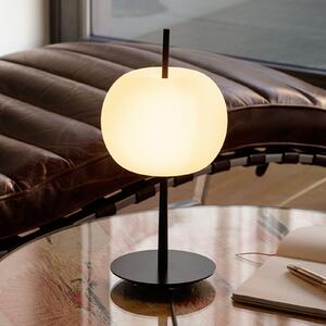 Kdln LED namizna svetilka KUSHI, črna, višina 32 cm, regulator svetlobe CCT, zatemnjen, Črna, Dnevna soba / jedilnica, Steklo, Dizajn