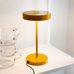 Dyberg Larsen LED namizna svetilka Starlight, rumena, višina 26 cm, zatemnjen, Rumena, Dnevna soba / jedilnica, Kovina, Dizajn