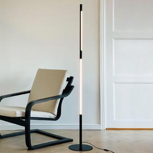 Dyberg Larsen LED-stojna svetilka Vagner, črna, višina 150 cm, zatemnjen, Črna, Dnevna soba / jedilnica, Kovina, Dizajn
