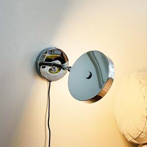 Dyberg Larsen LED stenska svetilka Starlight, krom Ø 14 cm, dim., zatemnjen, Kovinska, Dnevna soba / jedilnica, Kovina, Dizajn