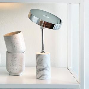 Dyberg Larsen LED-akumulatorska namizna svetilka Starlight, krom/bela, zatemnjen, Kovinska, Dnevna soba / jedilnica, Kovina, Dizajn