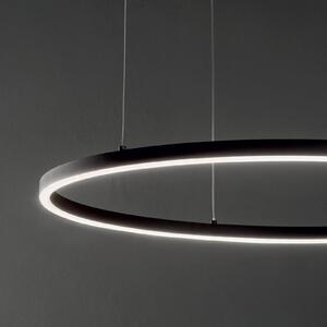 IDEAL LUX Ideal Lux LED obesna svetilka Oracle Slim Ø 50 cm črna 3.000 K, Črna, Dnevna soba / jedilnica, Kovina, Sodobni