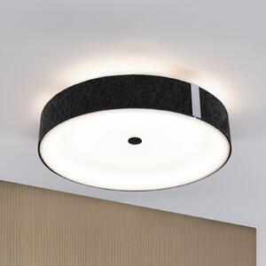 Paulmann Smart LED stropna svetilka Malika antracit Ø 40 cm filc, zatemnjen, Siva, Dnevna soba / jedilnica, Tkanine / tekstil, Sodobni, Okrogli neposredni strop