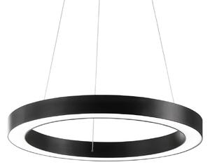 IDEAL LUX Ideal Lux LED obesna svetilka Oracle, Ø 70 cm, črna, 3.000 K, Črna, Dnevna soba / jedilnica, Aluminij, Sodobni