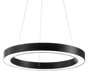IDEAL LUX Ideal Lux LED obesna svetilka Oracle, Ø 60 cm, črna, 3.000 K, Črna, Dnevna soba / jedilnica, Aluminij, Sodobni