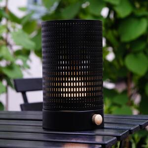 Dyberg Larsen LED-akumulatorska namizna svetilka Mesh, črna, višina 20 cm, zatemnjen, Črna, Dnevna soba / jedilnica, Kovina, Dizajn