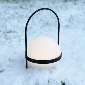 Dyberg Larsen LED-solarna svetilka Summer, bela/črna Višina 26 cm, zatemnjen, Črna, Kovina, Dizajn