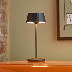 Sigor LED namizna svetilka Facetta, črna, 22 cm, kovina CCT IP44, zatemnjen, Črna, Dnevna soba / jedilnica, Aluminij, Sodobni