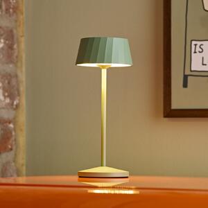 Sigor LED namizna svetilka Facetta, zelena, višina 22 cm, kovina, CCT, zatemnjen, Zelena, Dnevna soba / jedilnica, Aluminij, Sodobni