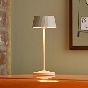 Sigor LED namizna svetilka Facetta, bež, 22 cm, kovina, CCT IP44, zatemnjen, Bež, Dnevna soba / jedilnica, Aluminij, Sodobni