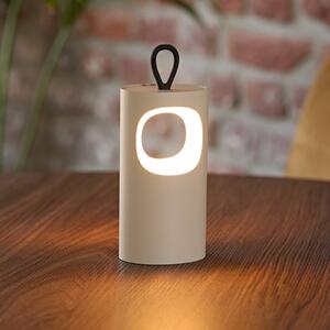 Sigor LED namizna svetilka Lunari, bež, 16 cm, kovina, CCT IP44, zatemnjen, Bež, Dnevna soba / jedilnica, Aluminij, Sodobni