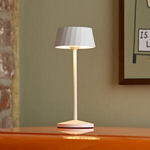 Sigor LED namizna svetilka Facetta, bela, 22 cm, kovina, CCT IP44, zatemnjen, Bela, Dnevna soba / jedilnica, Aluminij, Sodobni
