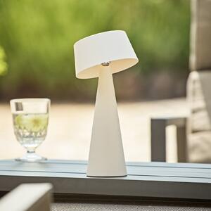 Sigor LED namizna svetilka Solino, bela, solarna/USB, 26 cm, IP44, zatemnjen, Bela, Dnevna soba / jedilnica, Aluminij, Sodobni
