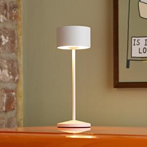 Sigor LED namizna svetilka Veluna, bela, višina 25 cm, IP44, zatemnilna, CCT, zatemnjen, Bela, Dnevna soba / jedilnica, Aluminij, Sodobni