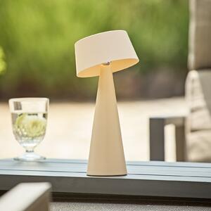 Sigor LED namizna svetilka Solino, bež, solarna/USB, 26 cm, IP44, zatemnjen, Bež, Dnevna soba / jedilnica, Aluminij, Sodobni