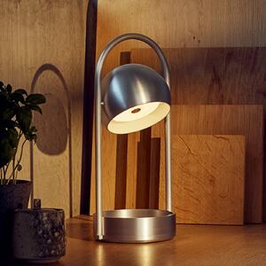 FRANDSEN LED-akumulatorska namizna svetilka Ball Portable, brušeno aluminij, zatemnjen, Kovinska, Dnevna soba / jedilnica, Kovina, Dizajn