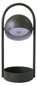 FRANDSEN LED-akumulatorska namizna svetilka Ball Portable, olivno zelena, jeklo, zatemnjen, Zelena, Dnevna soba / jedilnica, Kovina, Dizajn