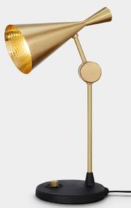 Tom Dixon LED namizna svetilka Beat, barva medenina, višina 53 cm, zatemnjen, Zlata / medeninasta, Dnevna soba / jedilnica, Medenina, Dizajn