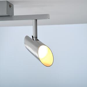 Brilliant LED stropni reflektor Risell, dolžina 35 cm, barva aluminija, zatemnjen, Kovinska, Dnevna soba / jedilnica, Aluminij, Sodobni