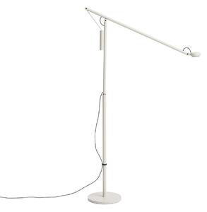 HAY LED-stoječa svetilka Fifty-Fifty, siva, višina 135 cm, z možnostjo, zatemnjen, Siva, Dnevna soba / jedilnica, Aluminij, Dizajn