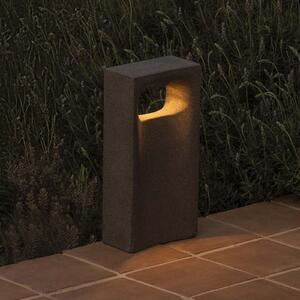 FARO BARCELONA LED-svetilka za podnožje Glint, 2700K, 40 cm, siva, beton, IP55, Siva, Beton, Sodobni