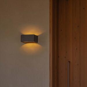FARO BARCELONA LED stenska svetilka Glint, 3000K, 15 cm, siva, beton, IP55, Siva, Beton, Sodobni