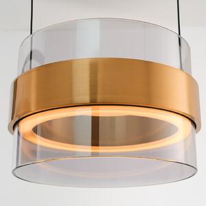 Brilliant LED obesna svetilka Inside, barva medenina/dimno siva, Ø 22 cm, zatemnjen, Siva, Dnevna soba / jedilnica, Steklo