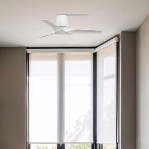 FARO BARCELONA Stropni ventilator Hey S, bel, DC-motor, tiho delovanje, premer 90 cm, Bela, Dnevna soba / jedilnica, Plastika, Sodobni
