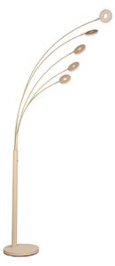FISCHER & HONSEL LED stoječa svetilka Dent, peščena barva, višina 225 cm, CCT, 5-svetlobna., zatemnjen, Bež, Dnevna soba / jedilnica, Kovina, Sodobni, Stoječe senčilo