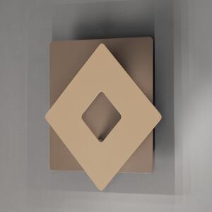FISCHER & HONSEL LED stenska svetilka Hennes, širina 18 cm, siva/peščena barva, Bež, Dnevna soba / jedilnica, Kovina, Sodobni