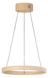 FISCHER & HONSEL LED obesna svetilka Silvio, Ø 50 cm, peščena barva, kovina, CCT,, zatemnjen, Bež, Dnevna soba / jedilnica, Kovina, Sodobni