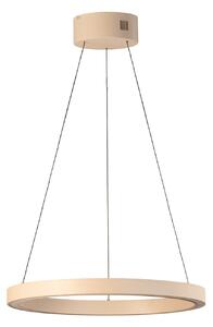 FISCHER & HONSEL LED obesna svetilka Silvio, Ø 60 cm, peščena barva, kovina, CCT, zatemnjen, Bež, Dnevna soba / jedilnica, Kovina, Sodobni