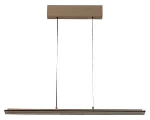 FISCHER & HONSEL LED viseča svetilka Torvi, siva/dimno siva, 88 cm, kovina/steklo, zatemnjen, Bež, Dnevna soba / jedilnica, Sodobni