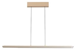 FISCHER & HONSEL LED obesna svetilka Torvi, peščena/bela, dolžina 115 cm, CCT, zatemnjen, Bež, Dnevna soba / jedilnica, Kovina, Sodobni