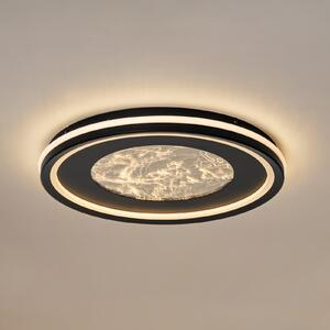 Lucande LED stropna svetilka Tillian, črna/zlata, 50 cm, z možnostjo zatemnitve, zatemnjen, Črna, Dnevna soba / jedilnica, Kovina, Sodobni