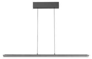 FISCHER & HONSEL LED viseča svetilka Torvi, peščeno siva/dimno siva, dolžina 115 cm, CCT, zatemnjen, Siva, Dnevna soba / jedilnica, Kovina, Sodobni