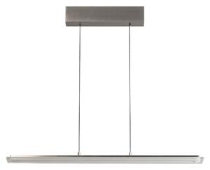FISCHER & HONSEL LED obesna svetilka Torvi, dolžina 135 cm, nikljevo-bela, CCT, zatemnjen, Kovinska, Dnevna soba / jedilnica, Kovina, Sodobni