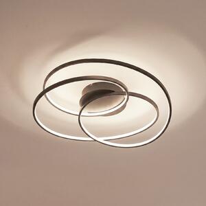 Lindby LED stropna svetilka Kateryna, črna, Ø 60 cm, z možnostjo zatemnitve, zatemnjen, Črna, Dnevna soba / jedilnica, Aluminij, Sodobni