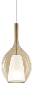 IDEAL LUX Ideal Lux obesna svetilka Kalique 2, jantarne barve, Ø 18 cm, zatemnjen, Bež, Dnevna soba / jedilnica, Plastika, Sodobni